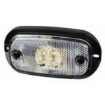 Durite Clear LED Front Marker Lamp with Reflex Reflector and Leads - 12V