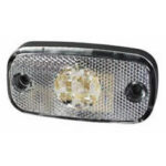 Durite Clear LED Front Marker Lamp with Reflex Reflector and Superseal Plug - 24V
