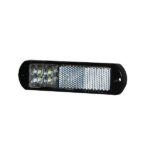 Durite White LED Front Marker Lamp with Reflex Reflector and Flying Leads - 24V
