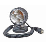 Durite 4 x 3W LED Work Lamp with Magnetic Base 2.5m Retractable Lead - Black, 12V/24V, IP67 - Flood version