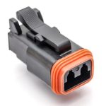 Amphenol Industrial AT Automotive Connector Plug 2 Way - Black