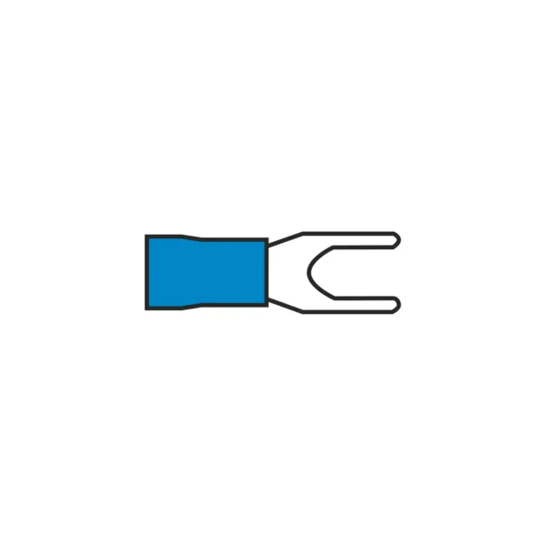 AMC T707.50 4.3mm Blue Fork Terminal for Cable 1.5 to 2.5mm² - Image 1